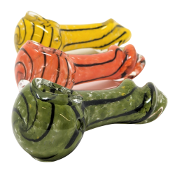 3" Frit & Rod Art Twisted Mouth Hand Pipe - (Pack of 5) [ZD8]